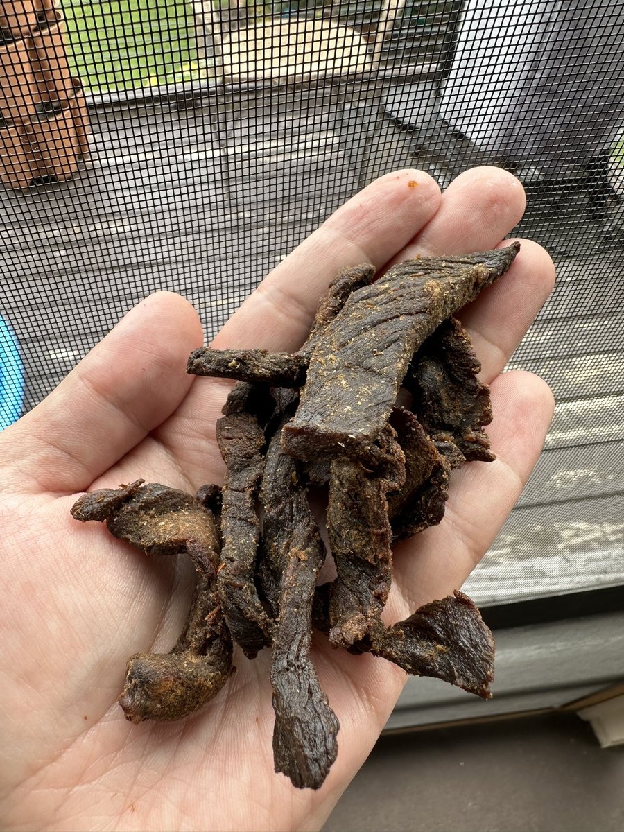 Smoked a bunch of deer jerky. Here’s what it came out looking like. 

It’s delicious. 🤤