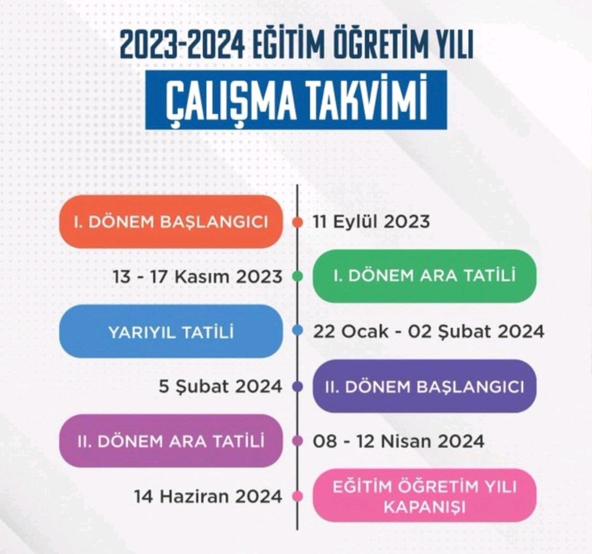 2023-2024 Eğitim Öğretim Yılı Çalışma Takvimi #egitim #ogretim