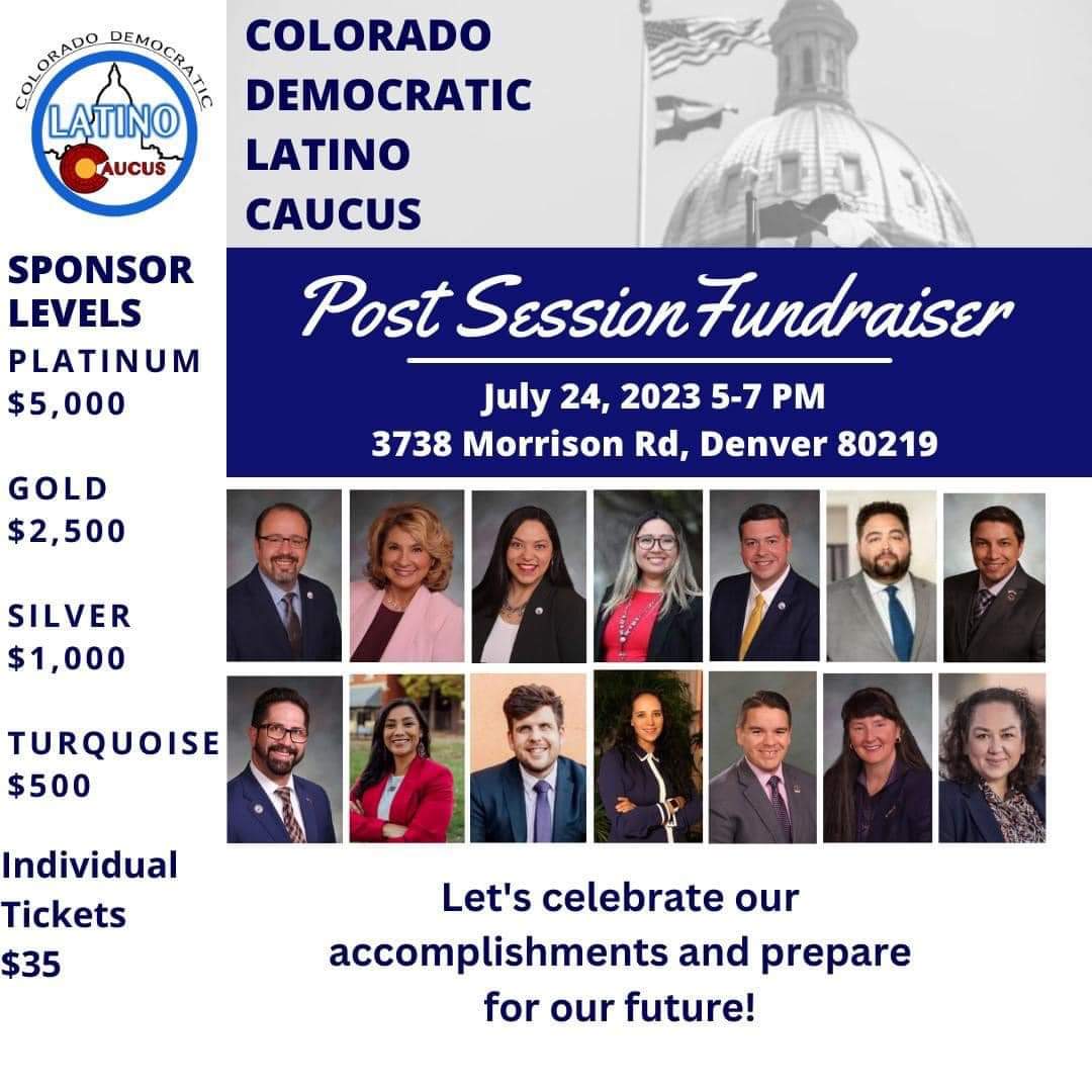 I hope to see you on Monday, July 24th, 5pm-7pm! Come connect with your Latino Legislators, enjoy some apps and drinks and learn how we moved important policy forward this session and what is in store for next year! 

aplos.com/aws/give/CDLC/…

#sisepuede #colatinos #latinocaucus