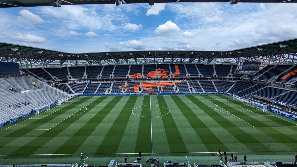 Hello from the @Tommy_G memorial press box at TQL Stadium in Cincinnati! Sold-out for tonight's Gold Cup QF doubleheader, get-in price of $400 resale right now, and the cacophony of horns from fans is already loud outside. See you at 5pm ET/2pm PT on FS1!