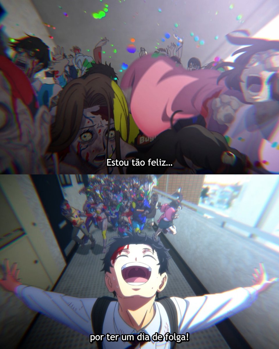 BunnyFeveer's tweet image. O anime sobre o assalariado suicida que ganha alegria de viver com um apocalipse zumbi porque não vai precisar ir trabalhar. É o tipo de produção que nossos tempos pedem.