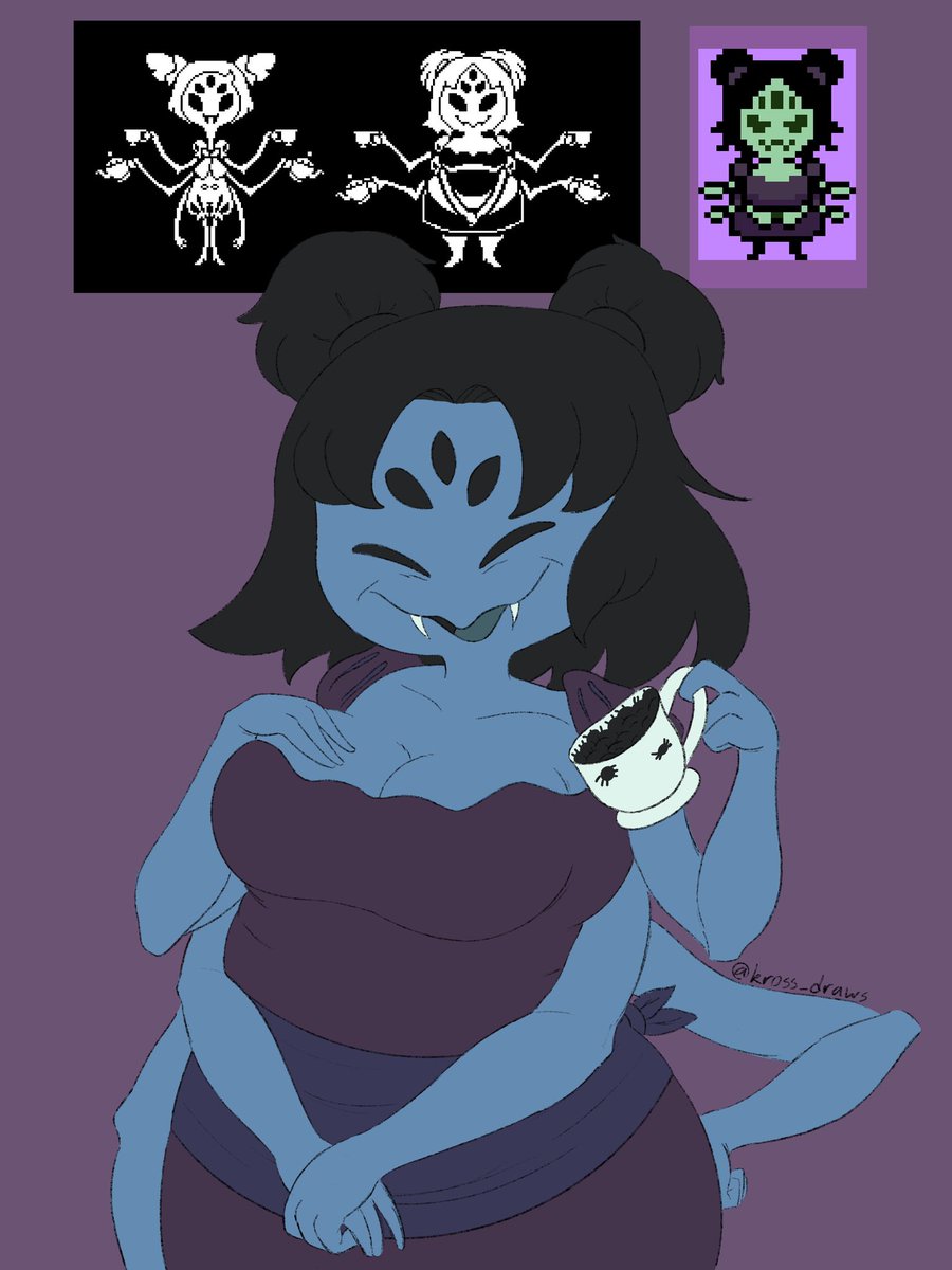 kokopuff_kross's tweet photo. Headcanon for Muffet’s mom https://t.co/X2uR0R8qHl