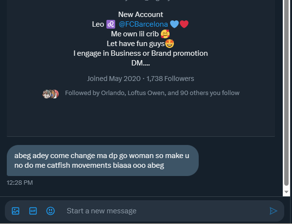 CatfishPolicee's tweet photo. ...waaa see this
smh...me de3 ago snitch oh cos I'm working with truth and integrity for the harmonious living of my fellow tweeps🤭😭😭 https://t.co/4dnyvksIE2