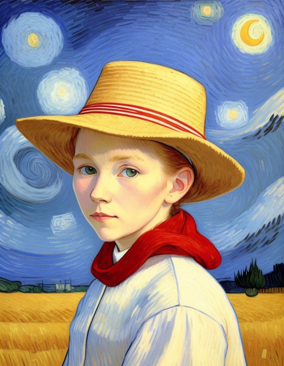 UncleF14's tweet photo. Young Van Gogh and his cat #stablediffusion #ai #aiart #generativeart #vangogh #cat #art #creative #digitalart https://t.co/in7w0kC0V7