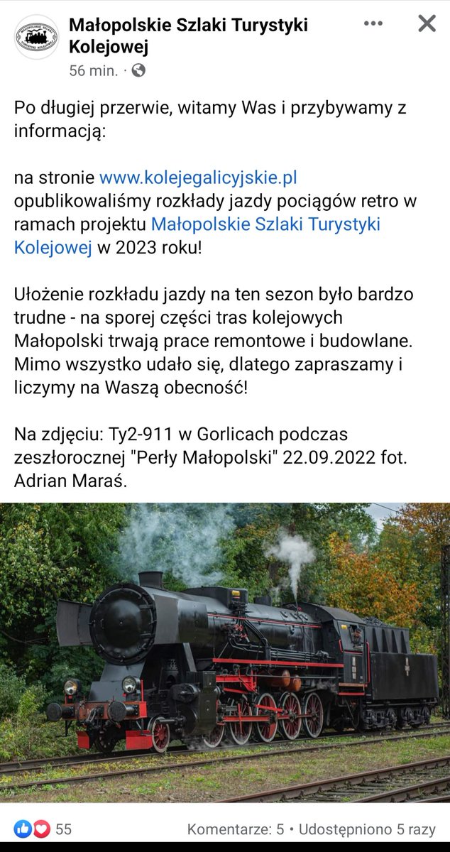 KolejeRetro's tweet photo. Nowy rozkład jazdy na ten rok już dostępny na https://t.co/76N04qtQBh 
Sprawdź 🤭 https://t.co/9zgOStNe4w