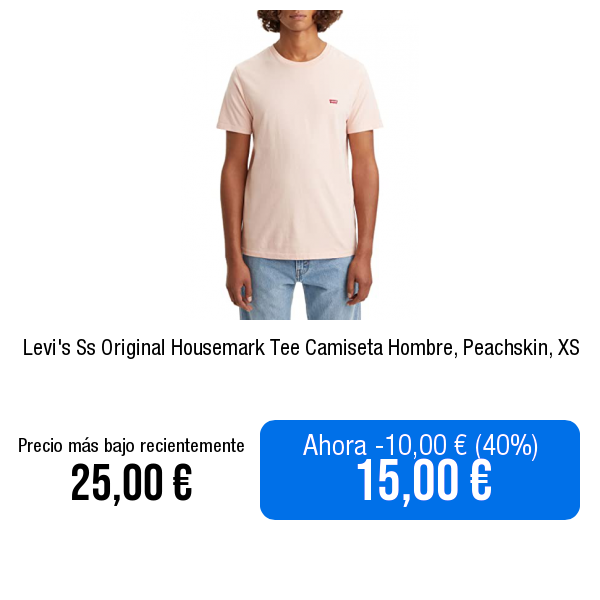↗️Ver en Amazon amazon.es/dp/B0B29M6SVD?…

Levi's Ss Original Housemark Tee Camiseta Hombre, Peachskin, XS
