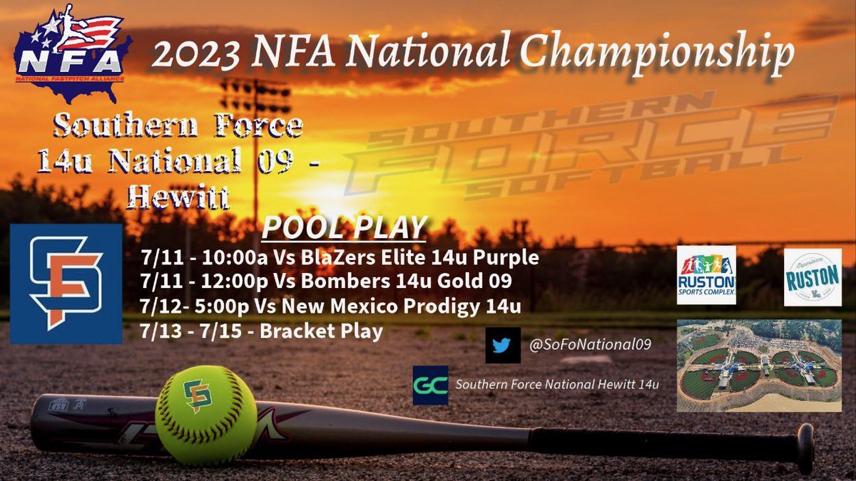 It’s going to be a tough, HOT week but we are built for it. Ready to get back out on the dirt. Come check us out. Here is our pool schedule.<a href="/Coach_Goderwis/">Beth Goderwis</a> <a href="/coachjb_18/">Molly Belcher</a> <a href="/coachcbartlett/">Megan C Bartlett</a> <a href="/Jkolaitis3/">Jimmy Kolaitis</a> <a href="/AuburnSoftball/">Auburn Softball</a> <a href="/Coach_T_Bradley/">T_Bradley</a> <a href="/jjpower19/">Joshua Johnson, PhD</a> <a href="/SoFoNational09/">Southern Force 16U National - Hewitt</a>