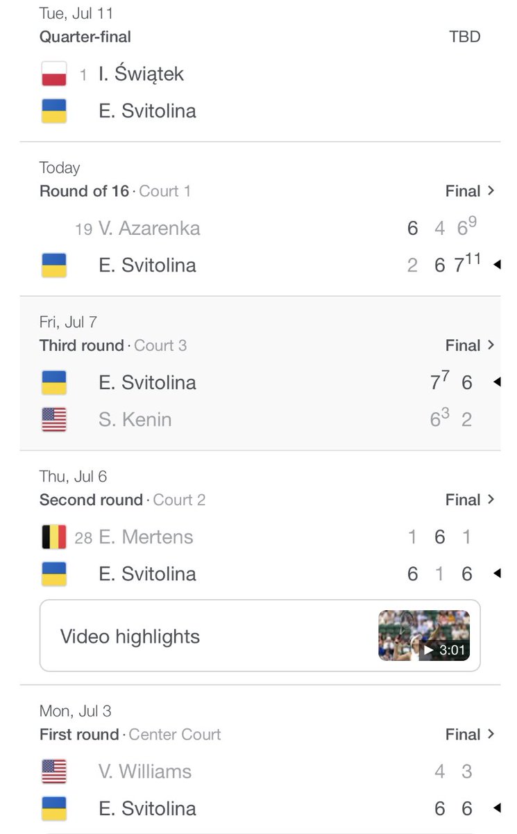 If Elina wins on Tuesday, this might be the most iconic run to a SF ever

R1: Vee
R2: Elise R3 Mertens
R3: 5 straight-wins Kenin
R4: mother Vika
QF: Iga https://t.co/74HNSp4koP