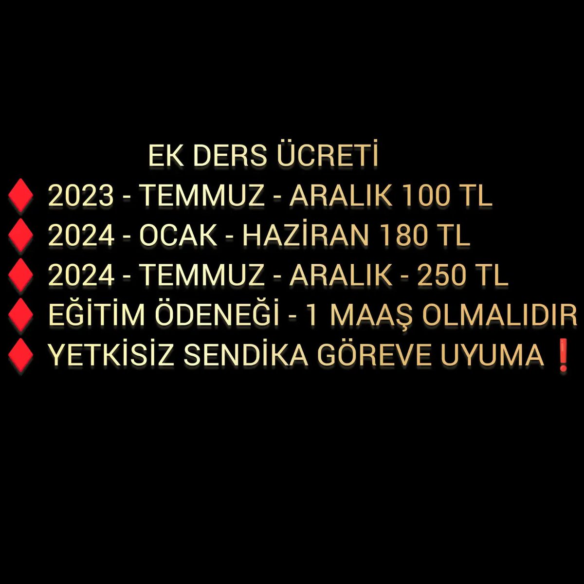 Talebimiz budur #Ekders100liraolmalıdır