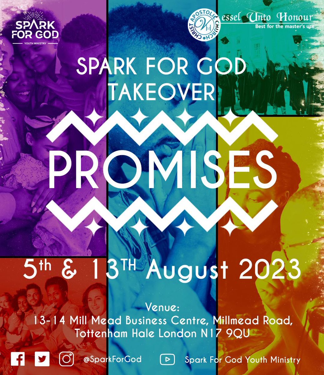 SparkForGodMin's tweet photo. Hi all, The Annual YouthTakeOver Event of Spark For God Youth Ministry is Here!!!! 

Spark for God Takeover 2023

The Theme This Year is "Promises." 
Text : Genesis 37: 5-7,9. 

Live Discussion : Sat 5th Aug 23
Sunday Service : Sun 13th Aug 23

KINDLY SAVE THE DATES!!
God bless https://t.co/x9QkT83isV