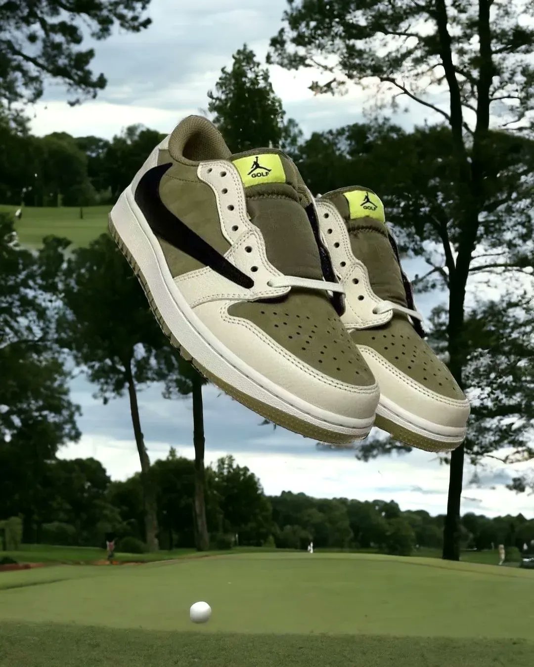 Travis Scott Air Jordan 1 Low Golf Shoes