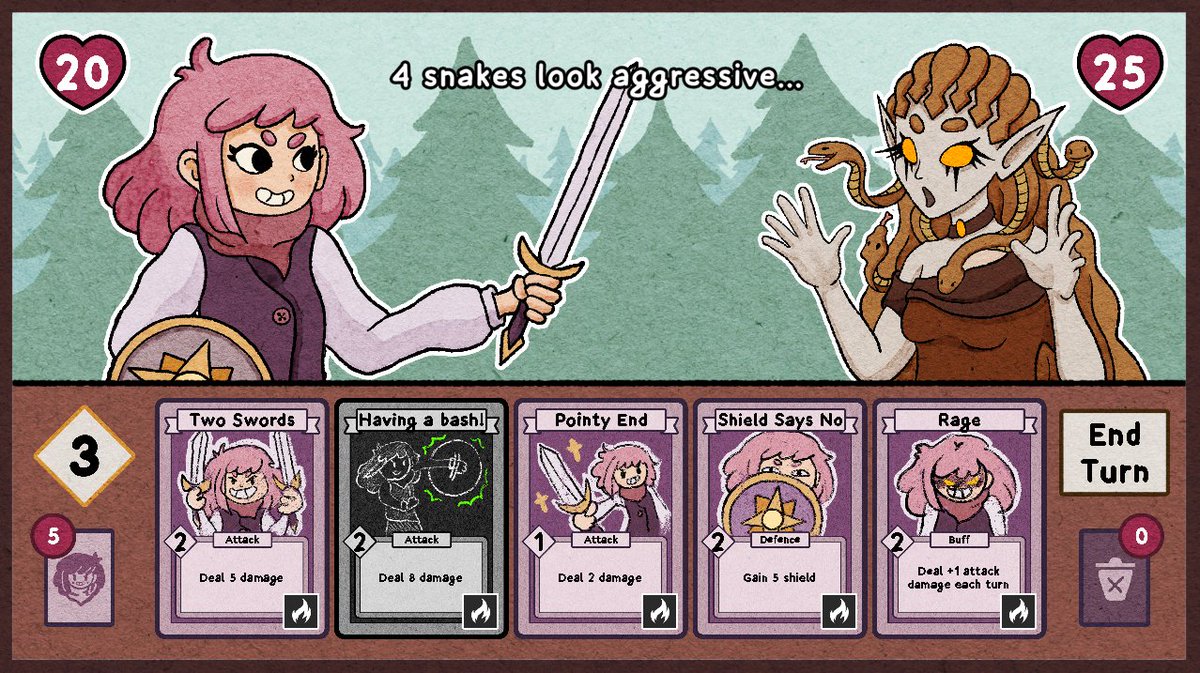 MokkaQuill's tweet photo. It's #GMTKJam time again! My partner and I made a deck builder with a reverse card mechanic. Very proud of this, can't wait to add more to it later :D https://t.co/jWGmSgpI3r
