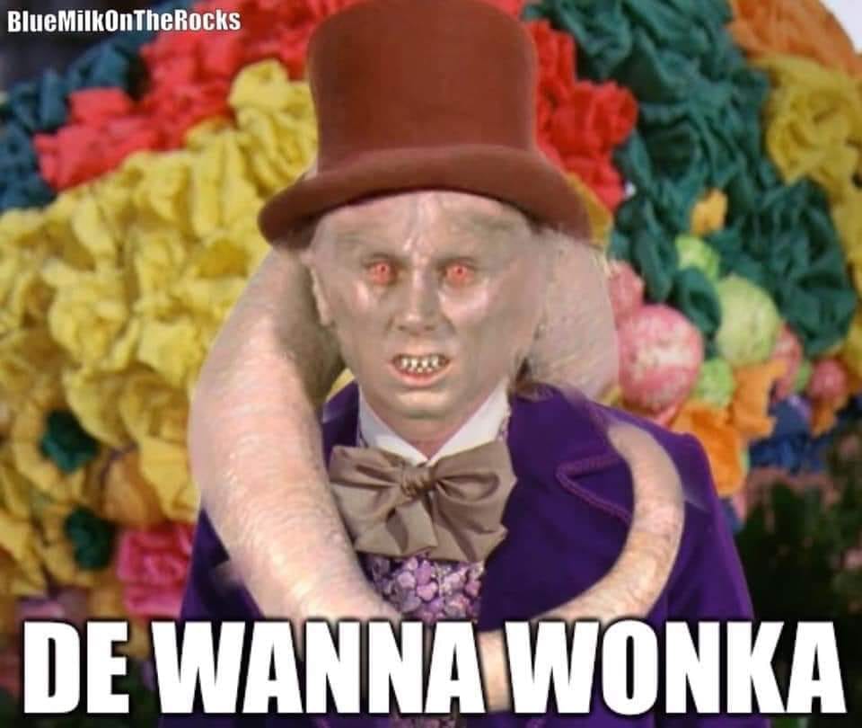Somewhere in the multiverse exists Charlie and the Droid Factory.  #WillyWonka #BibFortuna #StarWars #DeWannaWanga