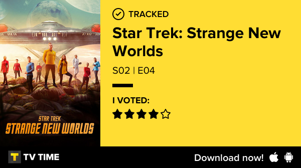 m4nh4's tweet photo. I've just watched episode S02 | E04 of Star Trek: Strange New Worlds! https://t.co/q2tiiYswSC #tvtime https://t.co/otXOSvOu32