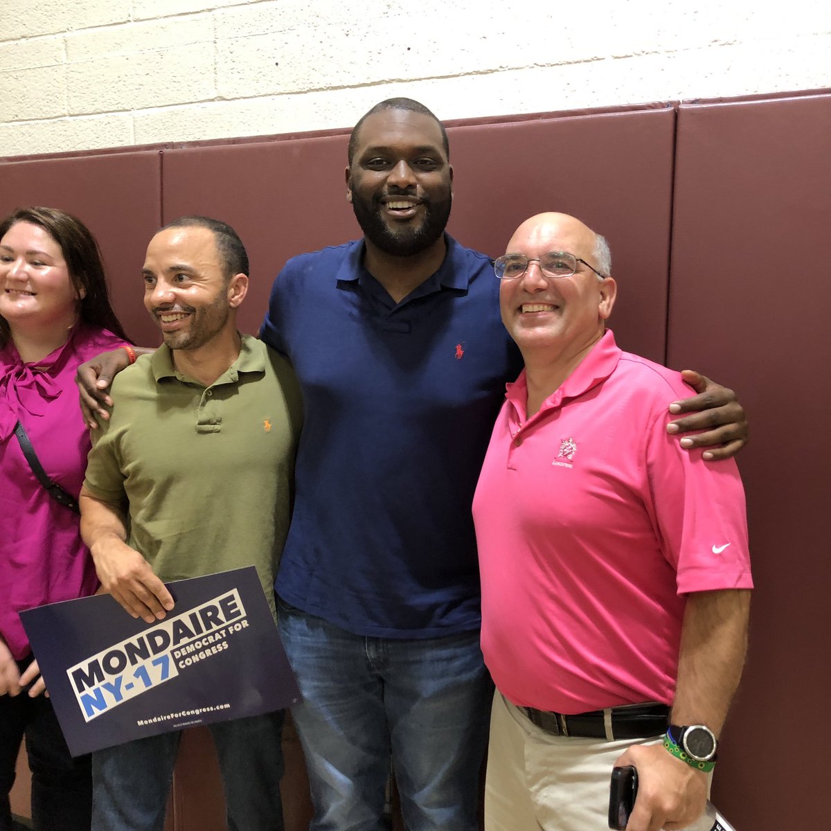 NSVann's tweet photo. .
Got to see some of my favorite people today doing one of my favorite things:
Supporting @MondaireJones for Congress!

Here he is looking sharp with Cortland’s James (@jimcinny) Creighton.

My amazing NYS legislators @SenatorHarckham and @AMDanaLevenberg were also here for this inspiring event.