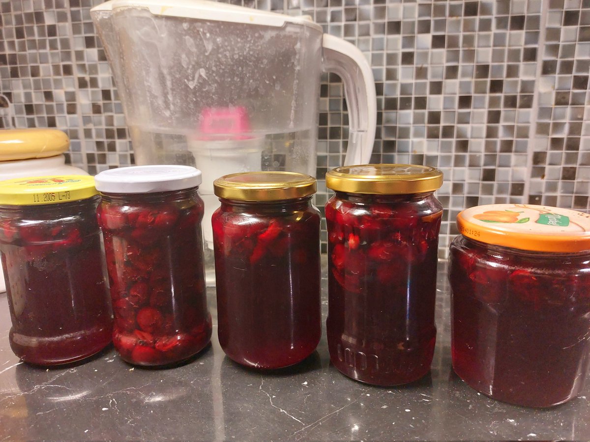 Cherry jam made from our cherry tree in the garden.