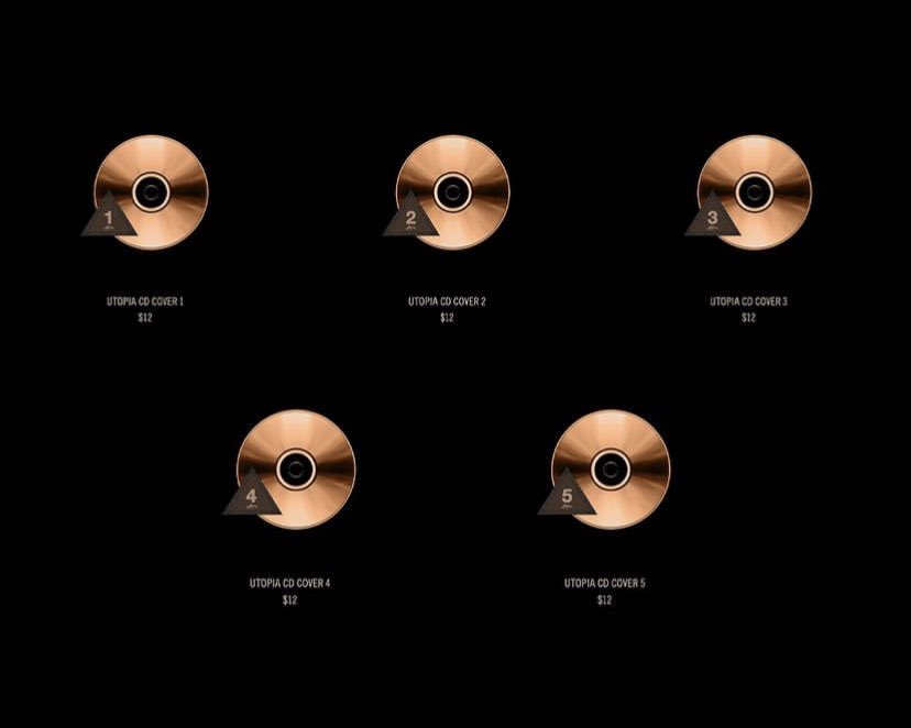 <a href="/trvisXX/">TRAVIS SCOTT</a> ‘UTOPIA’ will have five different album covers selling CDs &amp; Vinyls 💽 

Anybody else also see this as NFTish?🧐

#Music #MusicNFTs #OnchainMusic