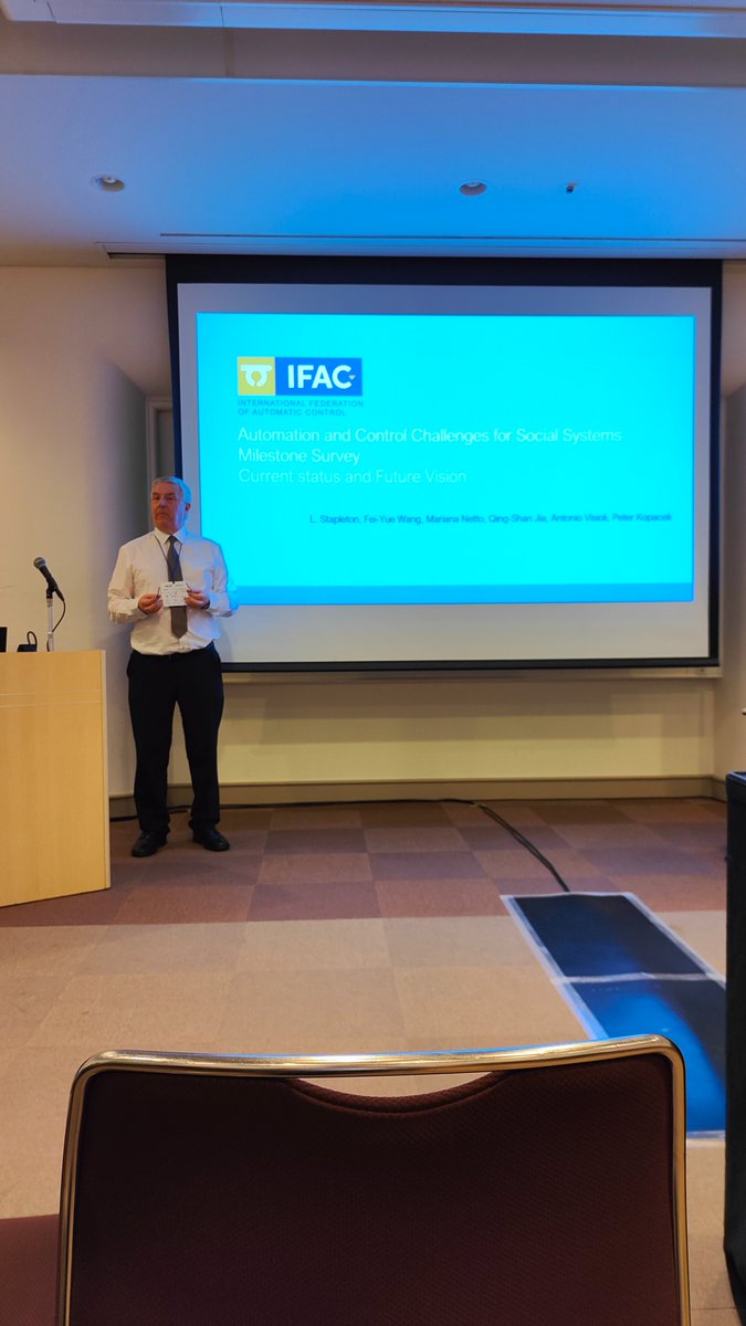 cyberwit's tweet photo. Dr Larry Stapleton giving an interesting presentation on challenges for social systems a milestone session looking at the current status and future vision @Ifac https://t.co/xsKigQeM7m