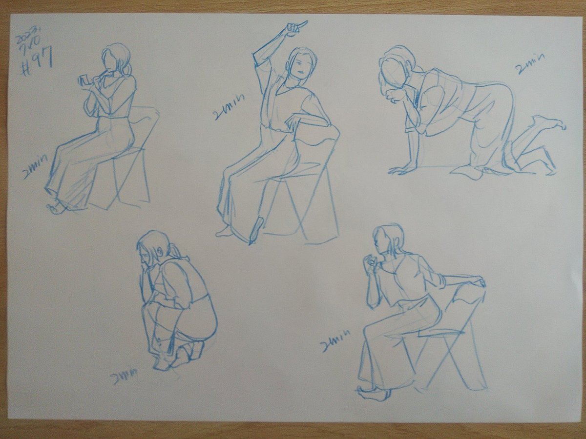 #さとまこクロッキー
#今日のクロッキー

＃97&amp;98
好きな感じに描けた♪☺️ https://t.co/ZcmlVCrsin