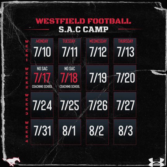 SAC Camp Schedule for the rest of July!!!