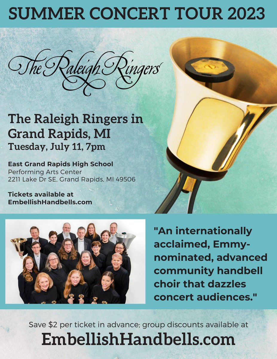 EmbellishGR's tweet photo. Excited to welcome The @RaleighRingers to Grand Rapids this week!
.
#RaleighRingers 
#EmbellishHandbells 
.
https://t.co/4eYHPYLCao https://t.co/7Jy2z6PYj2