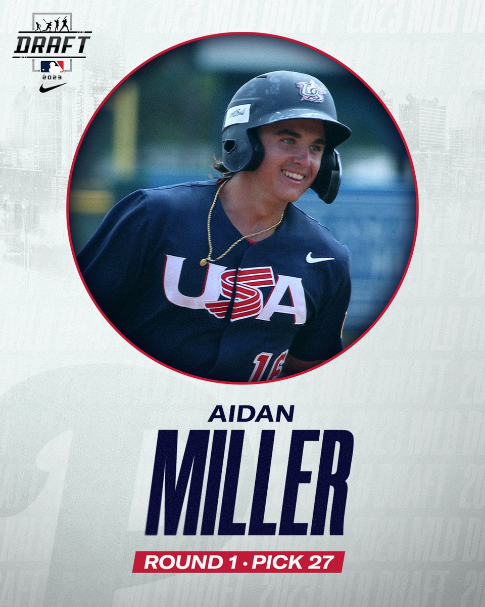 With the 27th pick in the #MLBDraft, the Phillies have selected shortstop Aidan Miller.