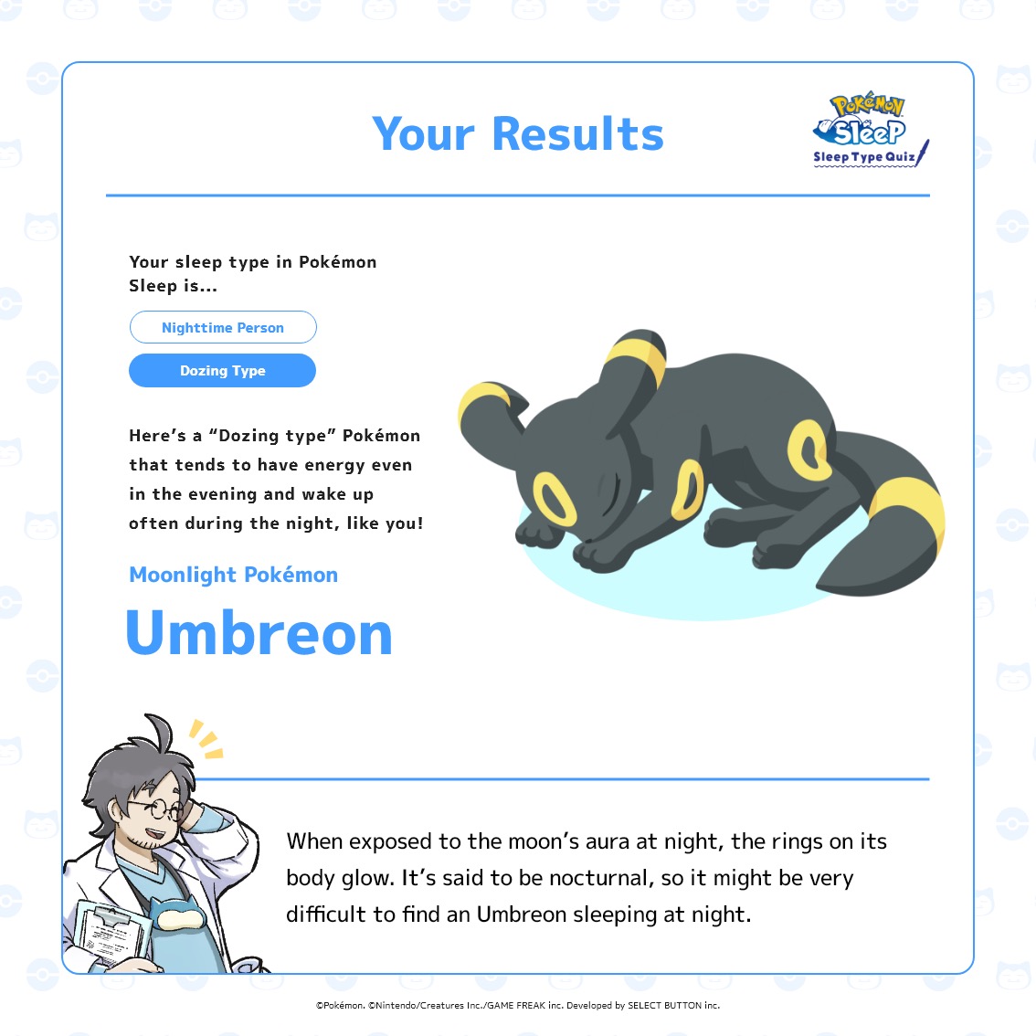 ManlyBadassHero on X: I took this quiz and apparently my Pokemon Sleep type  is Goth Eevee #PokemonSleep    / X