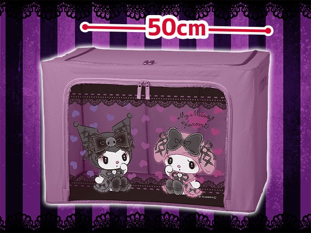 マイメロディ クロミ レース×リボン窓付き収納ボックス クロミちゃん