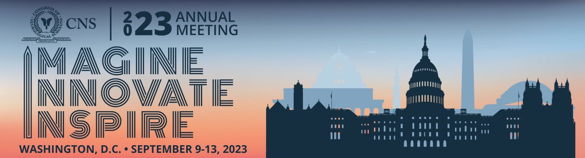 Sept 9th-13th <a href="/CNS_Update/">CNS</a> &amp; <a href="/EladLevyMD/">Elad Levy</a> are inviting all #Neurosurgery A-listers to Washington DC for:

- Academics (3k+ abstracts)
- Athletics (5k run)
- Art (Art of neurosurgery exhibit)
- Awards
- Activities for all (with dedicated sessions for med students) 

Don’t miss out!