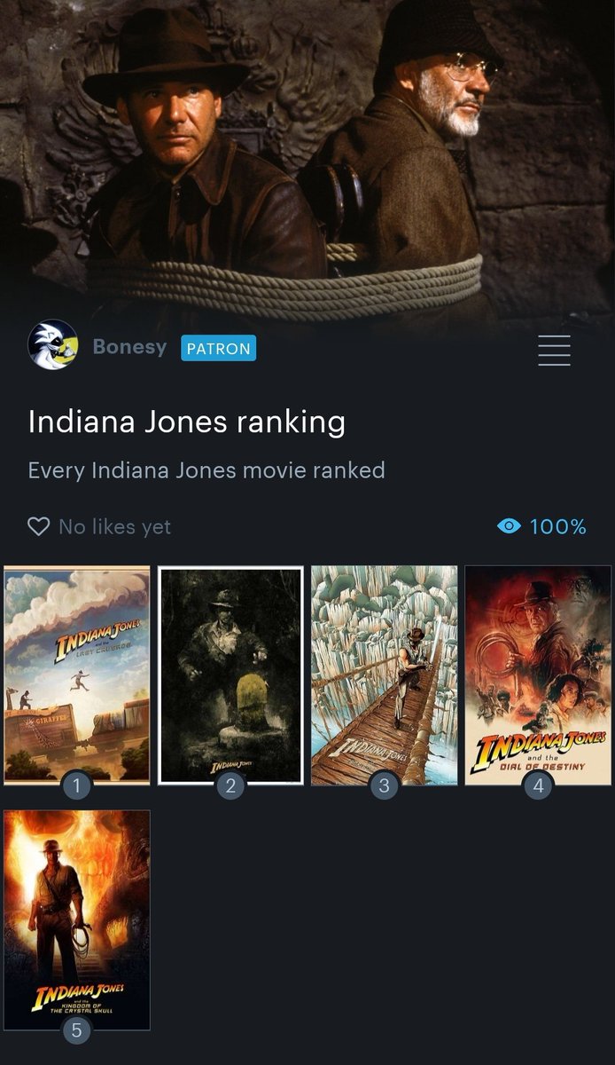 Just watched Dial of Destiny so here's my indiana jones ranking