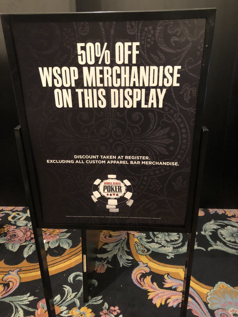 kessakusen's tweet photo. #WSOPメモ

2023年のWSOPリテールセールは7/9開始
メインイベントのデイ3の日 https://t.co/fgwBIVJq6p