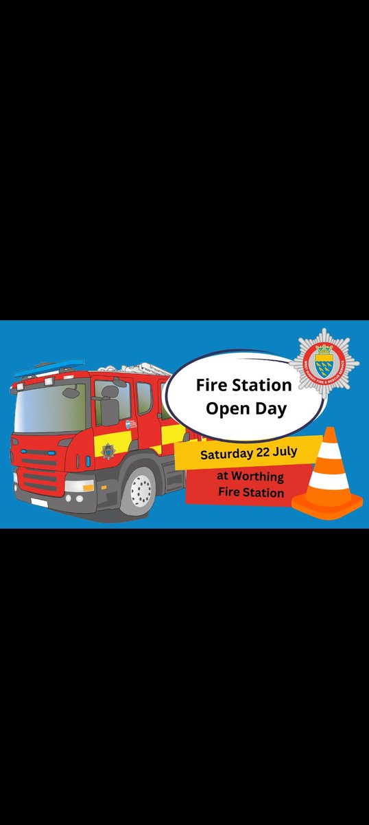 🚨 Worthing's famous and very popular Fire Station Open Day isn't far away!! Please come down and see us on July 22nd 🚒🚒🚒 lots to see and do for everybody 👍🚨