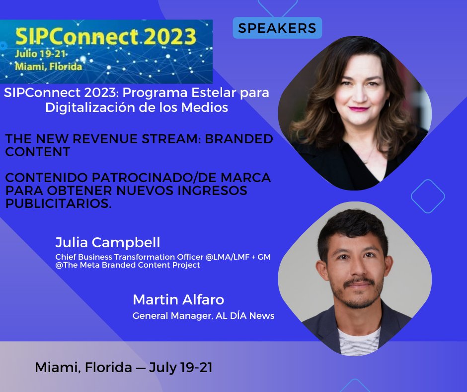Martinalfarotm's tweet photo. Join @campbelljulia  and I @sip_oficial SIPConnect 2023

Editores y ejecutivos de medios de las Américas y España se vuelven a dar cita en #Miami para la conferencia digital de la SIP.

Editors &amp; media executives from the Americas &amp; Spain meet again in #Miami for SIPConnect 2023 https://t.co/63SuSNn4jB