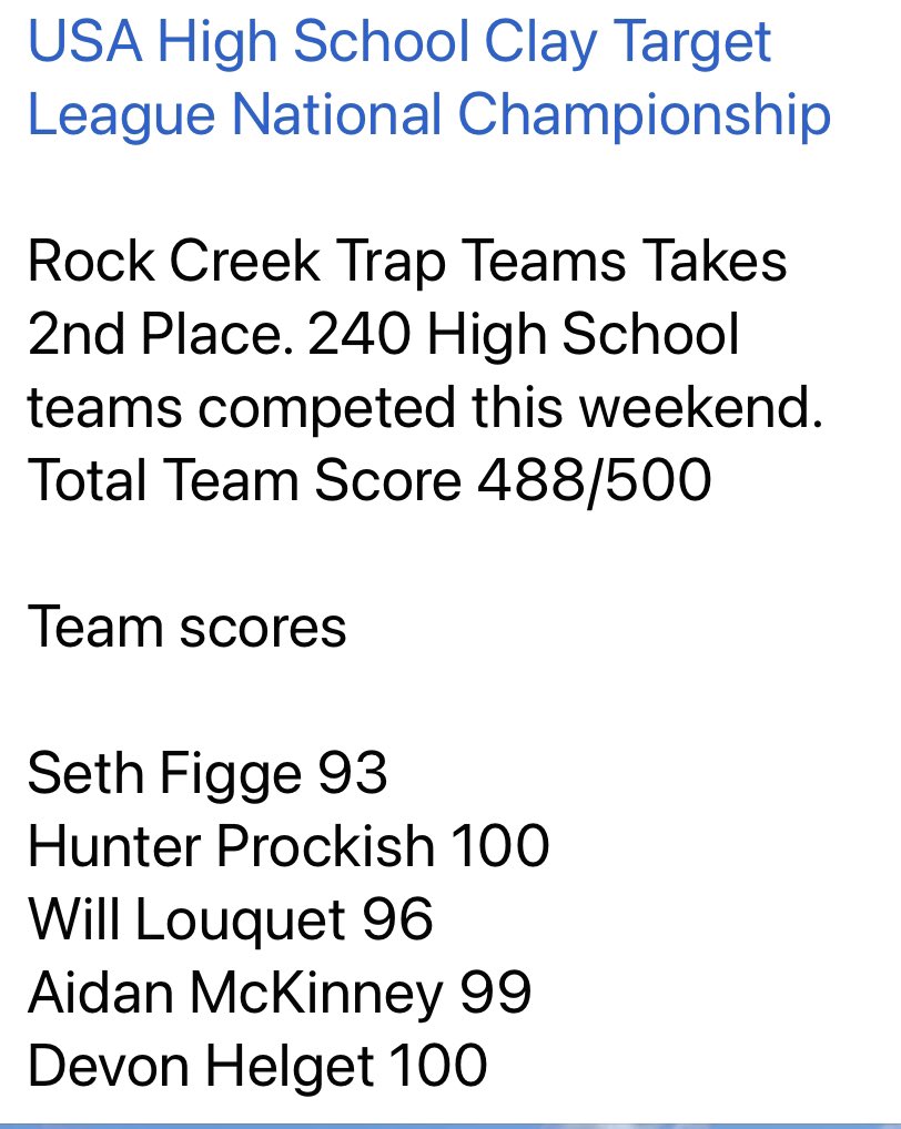 RockCreekHS's tweet photo. 2nd in the NATION! Mustang Proud!! https://t.co/liNPIdPhxj