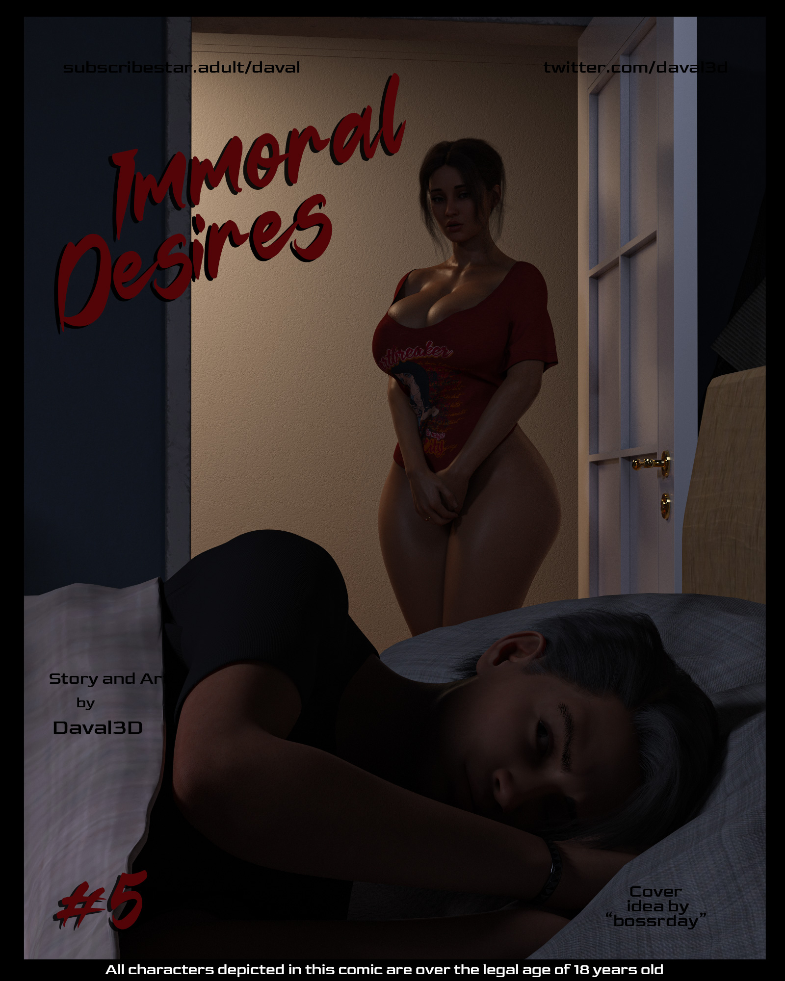 Daval3d on X: Immoral Desires 5 - Cover t.coko98a1kAcP  X