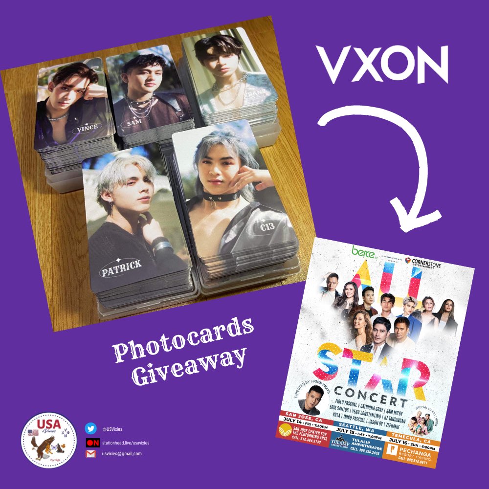 USVixies's tweet photo. For those who are coming to the All-Star Concert in San Jose (07-14) and Temecula (07-16), look for us to get your free @vxonofficial photocards and get to know more about the Monsters of Ppop!
#VXON #CSAllStarConcert
@berceenterprise https://t.co/ey7iEfQf5x
