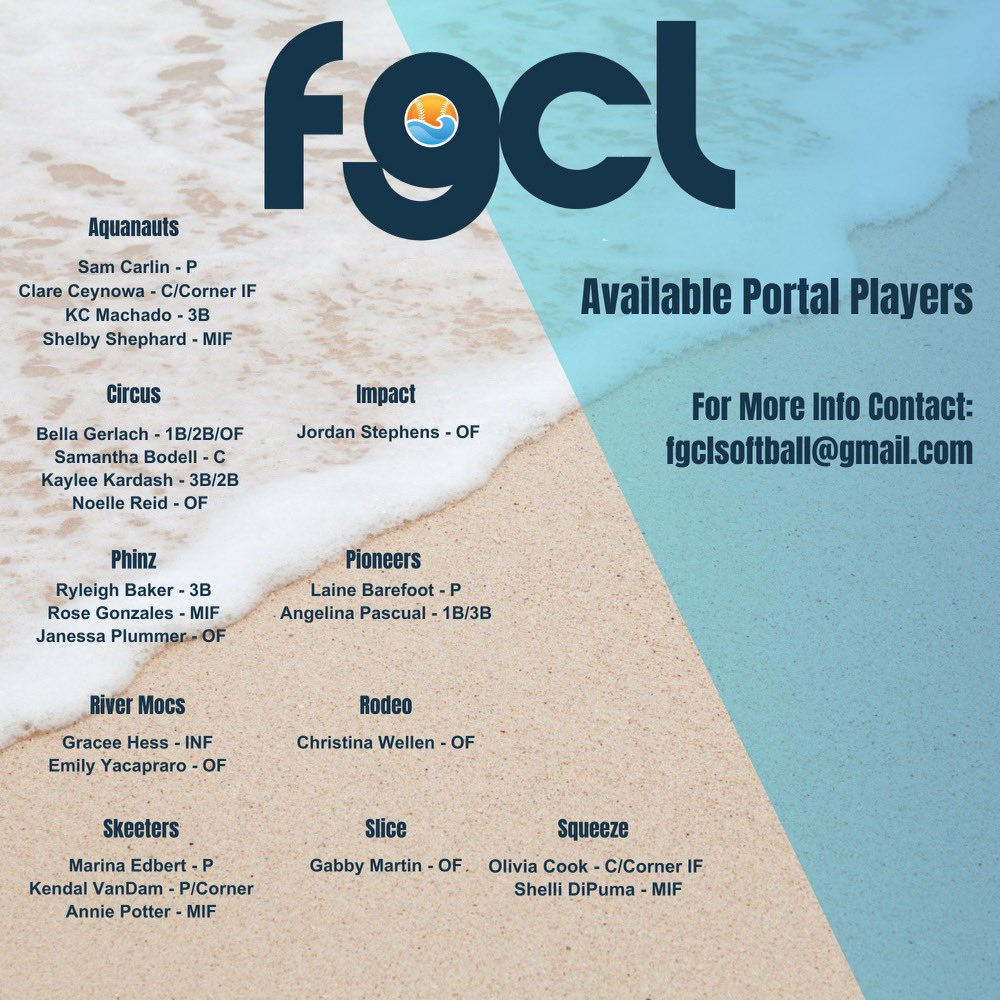 Attention Collegiate Coaches:  below is a list of still available FGCL athletes putting in the work in the heat!l to make any college program better!  Stats, video &amp; more at <a href="/AGLSoftball/">AthletesGoLive Softball</a>!