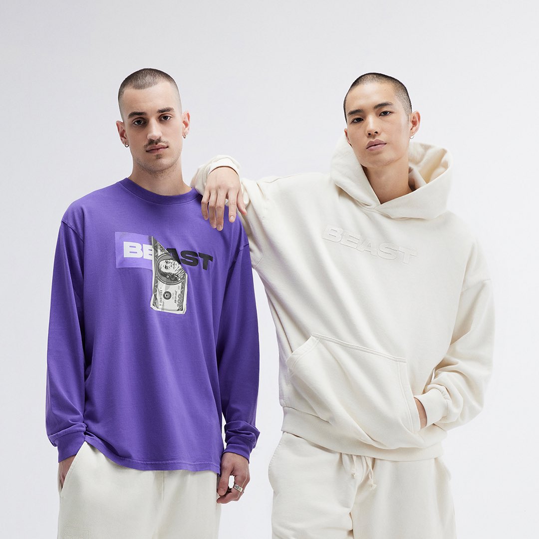 So good to be able to show a few pieces from the first <a href="/mrbeast/">MrBeast</a> collection that I designed &amp; developed together with my team. 

Fabric quality &amp; elevated production techniques  ⚗️🧪🔬📐🔍 are unmatched.

This is just the beginning 🚀

mrbeast.store

#notmerch #MrBeast