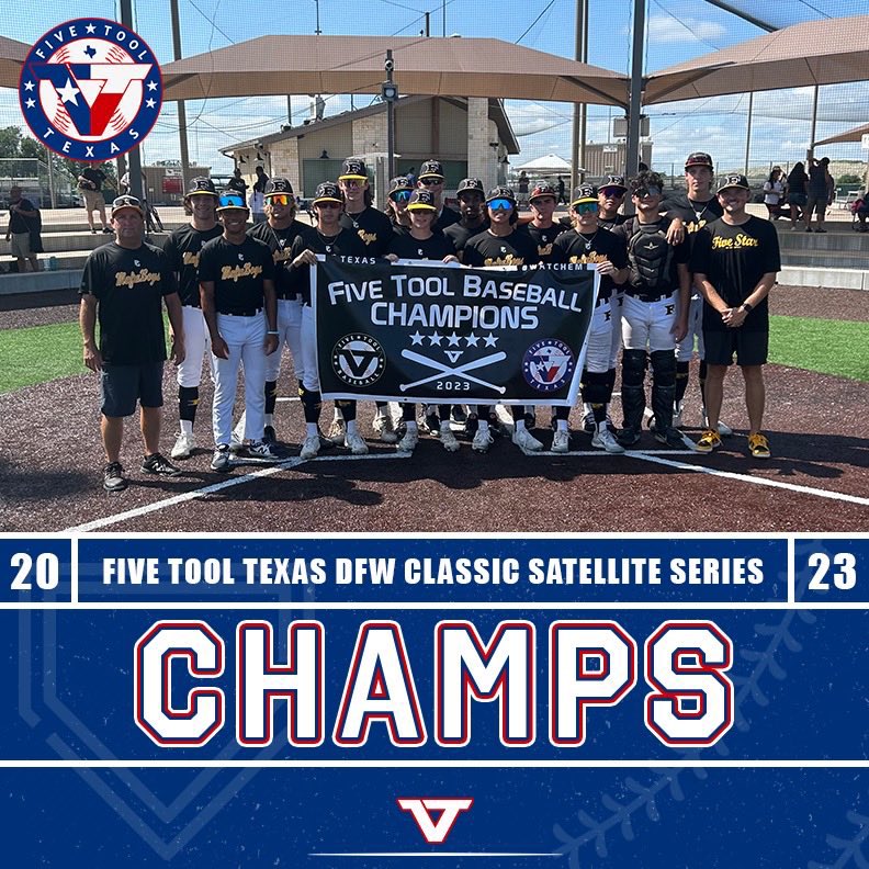 🏆CHAMPIONS🏆

Congrats to <a href="/fivestardfw/">Five Star Properties DFW</a> 2024 Blake on winning the 17U/18U Division Championship of the <a href="/FiveTool/">Five Tool Baseball</a> Texas DFW Classic Satellite Series!

#WatchEm