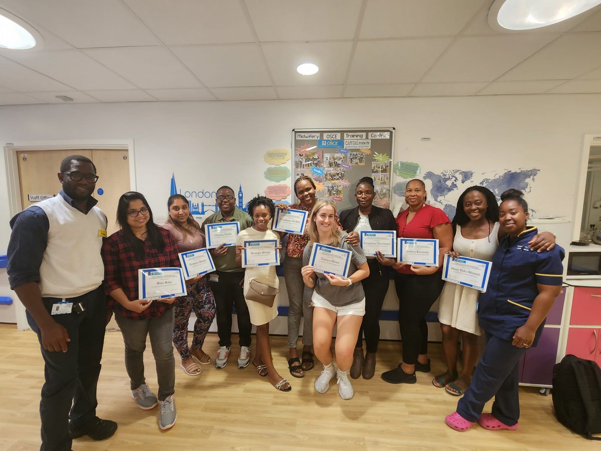 Congratulations to cohort 8 for completing their midwifery OSCE training programme at @NorthMidNHS. We wish them a long & successful career in the NHS! @CapitalMidwife @NatoyaMamby @PrinceKingInneh