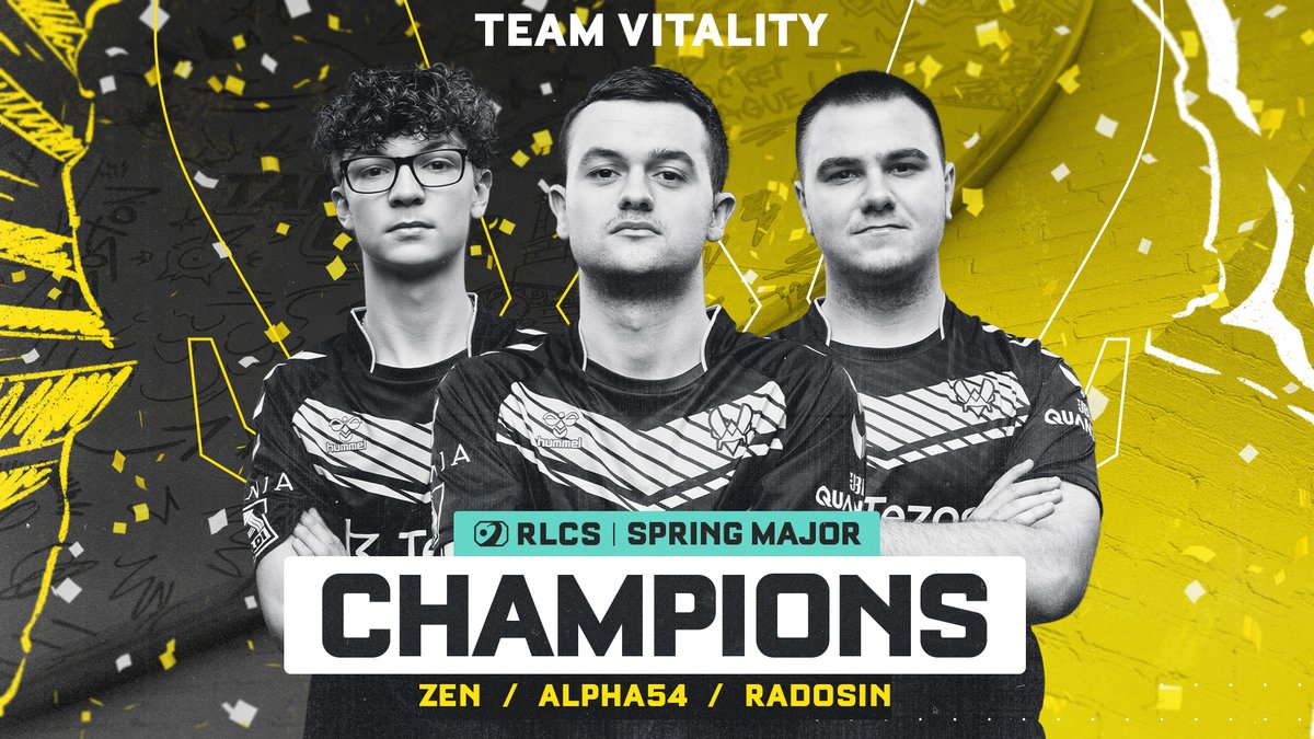 RLEsports's tweet image. 🏆 THE #RLCS SPRING MAJOR BELONGS TO @TeamVitality! 🏆

🏅 @Alpha54RL 
🏅 @Radosin75 
🏅 @zenrll 
🏅 @Ferra_RL