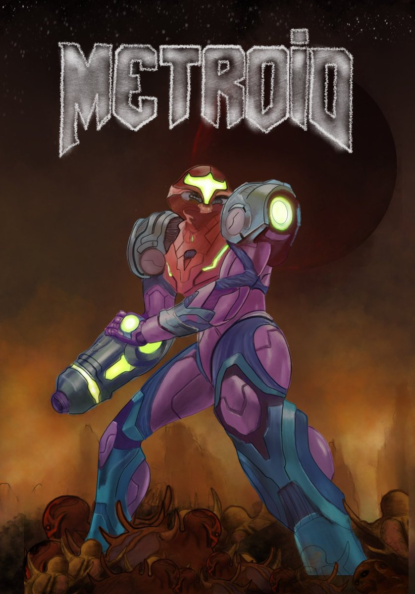 Newest creation. Hottest Galactic Bounty Hunter Samus Aran. But I wanted to give off Doom vibes. Here is the results. 🛸

#digitalart #gameart #Samus #metroid #fanart #illusrtationart #art