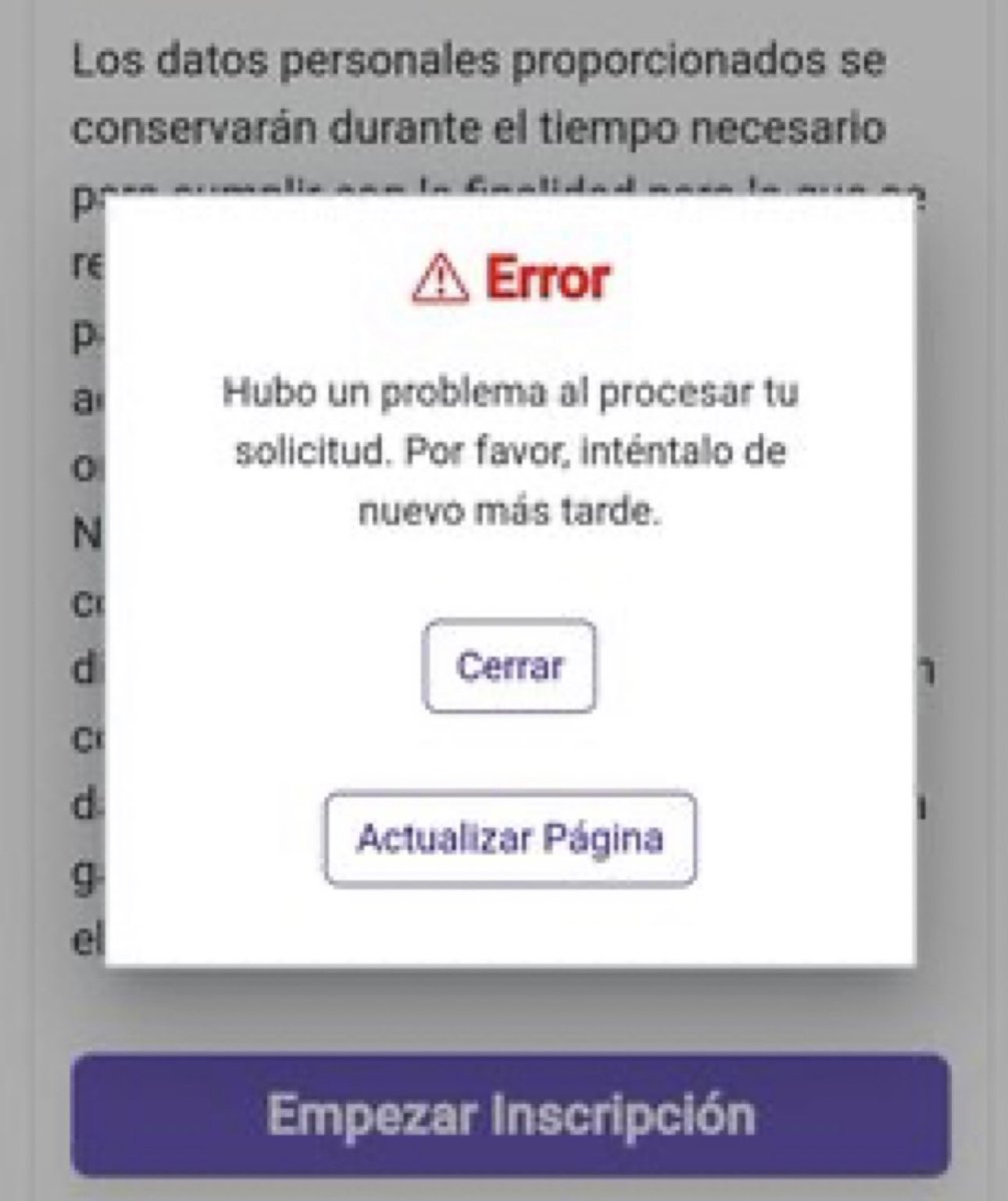 🗳️ La página web que dispuso la Comisión de Primarias para que los venezolanos en el exterior actualicen sus datos para votar en las primarias, está caída ❌

📌 Los técnicos de la CNdP informaron que este inconveniente se debe al aumento del flujo de usuarios en la página.