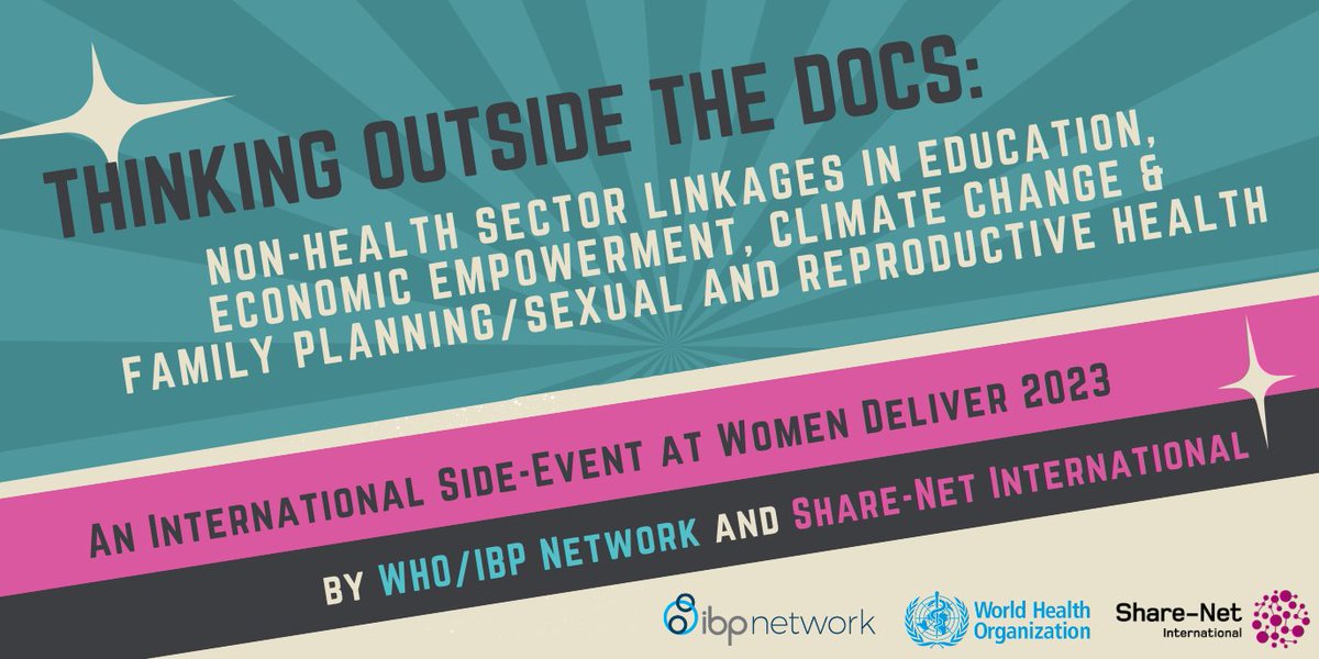 How can we leverage linkages to the non-health sectors e.g: 
🟣#education
🟣economic growth
🟣#climateChange
to advance programming in #familyPlanning &amp; #SRHR? Join us at a Side Event to #WD2023! You can come even if you're not registered for Women Deliver!bit.ly/3rmsDOp