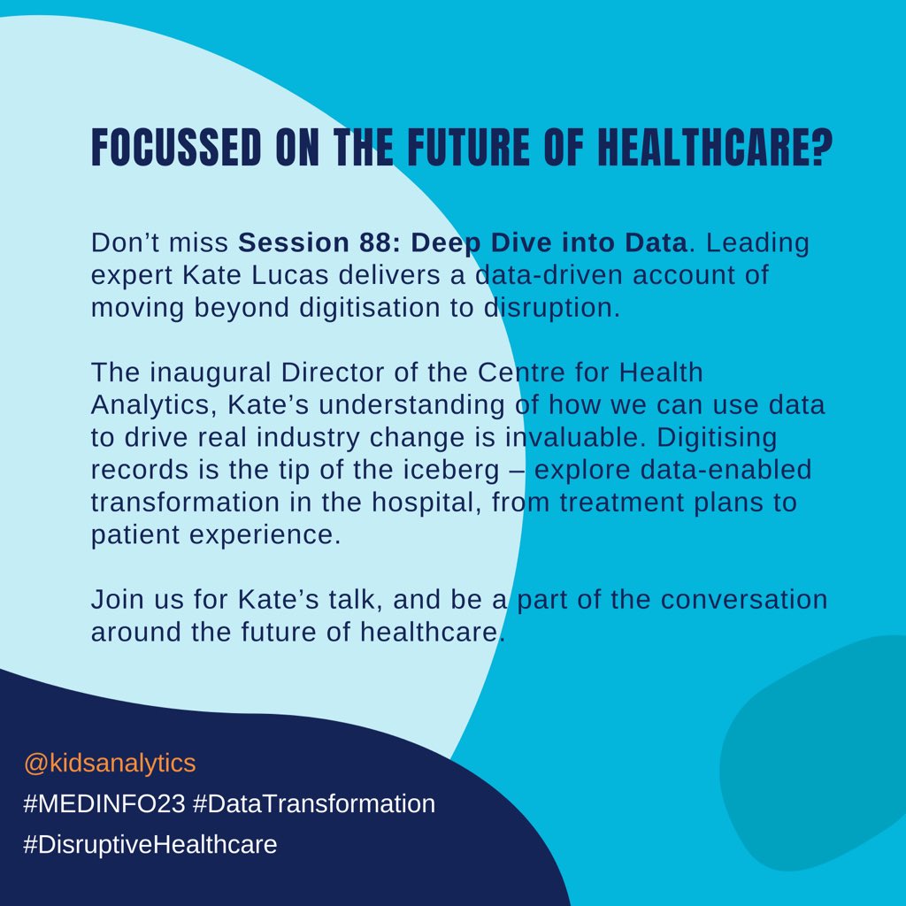 #MEDINFO23 #DataTransformation #DisruptiveHealthcare <a href="/TheInstituteDH/">Australasian Institute of Digital Health (AIDH)</a>