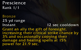 td_rules's tweet photo. Final 2 days until Augmentation release! There is still more buffs to explore. Prescience is a small crit buff that can be upkept on 2 allies with its short CD and long duration. An extra talent lets it sometimes replicate their dmg/heal at 15% power. https://t.co/dMhEvq29tc