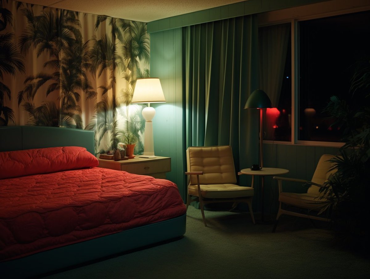 ztwalsh's tweet photo. The motel was a welcome stop for all types of road weary travelers…

#motel #roadsidemotel #florida #beach #palmtrees #neon #50s #vintage #ai #aiart #aiphtography #aiartcommunity #midjourney #midjourneyart https://t.co/FA4aBJzX8o
