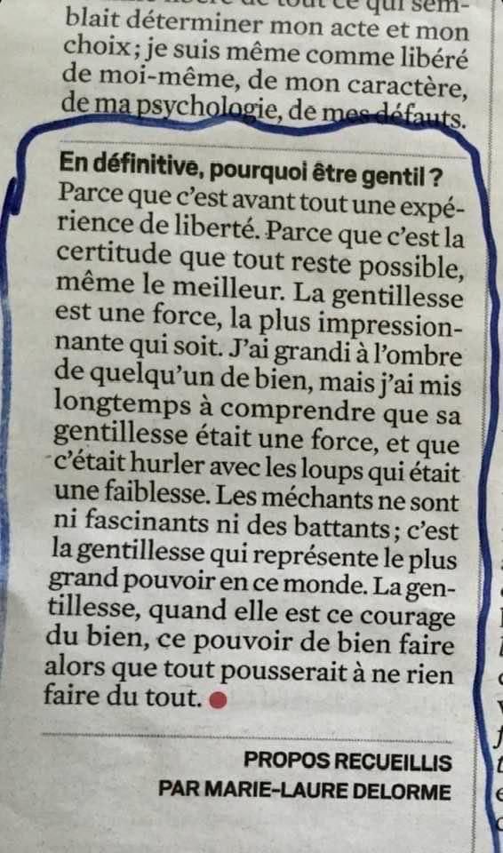 AlexandreJardin's tweet photo. Prodigieuse interview de la philosophe Laurence  Devillers par #marielauredelorme dans le @leJDD sur la gentillesse, « expérience de la liberté ». Certains êtres vous augmentent le cœur. (Merci  @SergeOrru )
https://t.co/z47rtYebIr https://t.co/eEJEyPo5MQ