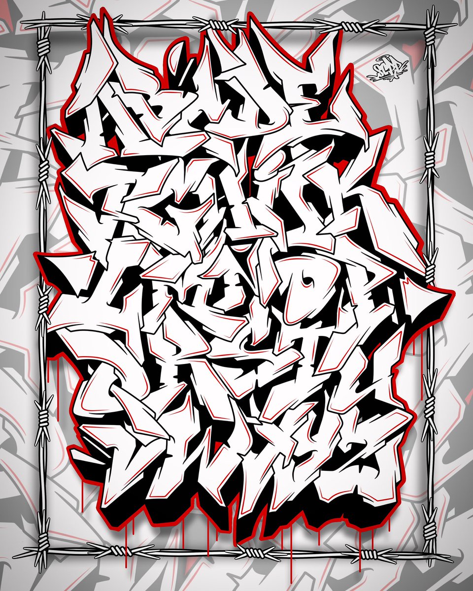 SCRPlow's tweet photo. A to Z🔥🔥
.
 #graffiti #graffitiart #illustration #3Dgraffiti #design #art #alphabet #blackbook #グラフィティ #グラフィティアート #イラスト #デザイン #ストリートアート #絵描きさんと繋がりたい #イラスト好きさんと繋がりたい #文字デザイン https://t.co/phJDD4vQaO
