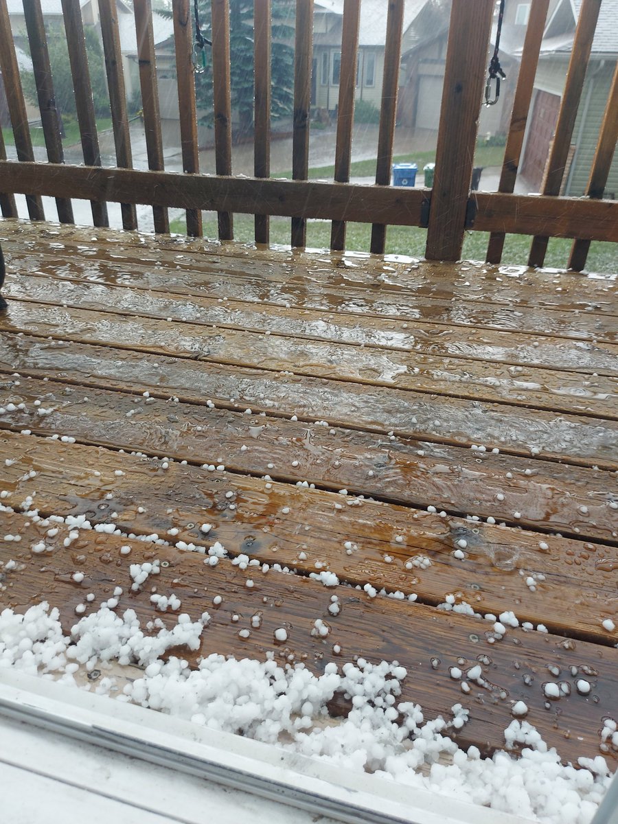 Romboniuk's tweet photo. Hail seeders were out on this and looks like it worked 😉 Lots of petite peas in an intense downpour started ish 10 min ago.
Photo: 4:45pm NW #YYCwx #ABstorm https://t.co/2DX4k8iJLU
